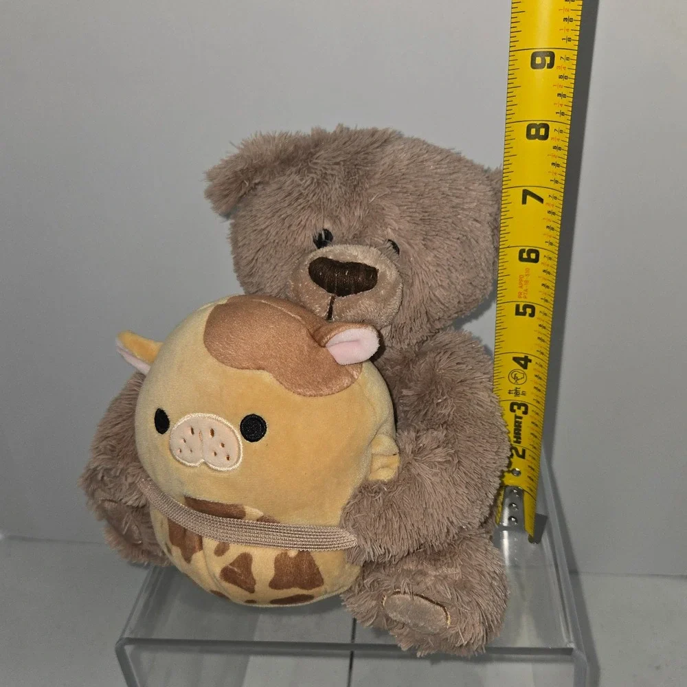 American Gifts Brown Teddy Bear Plush with Gary the Giraffe Squishmallow